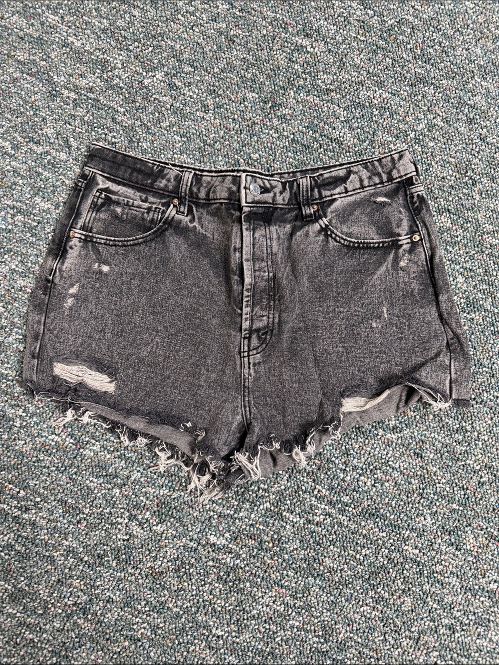wild fable Washed Black Distressed Denim Shorts